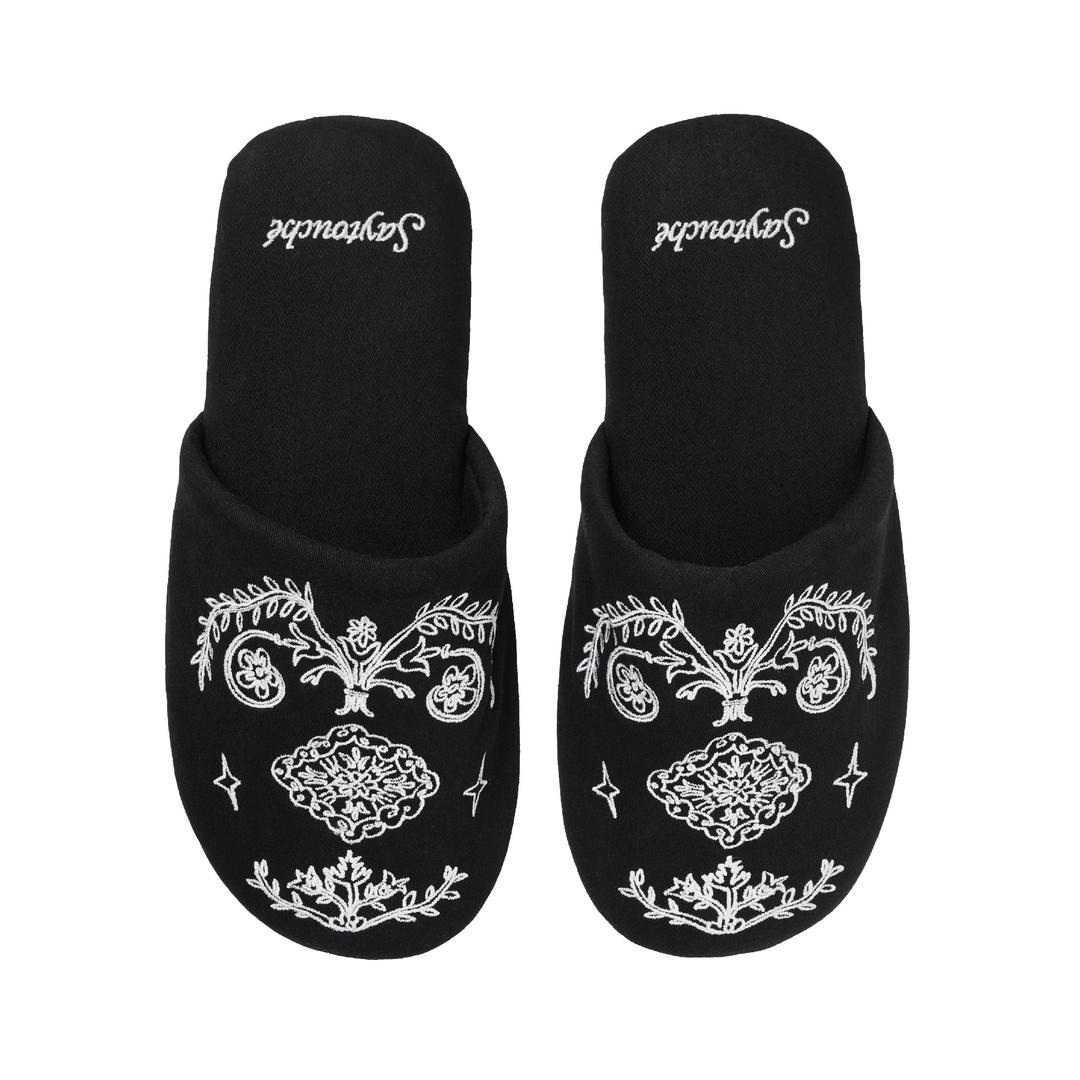 Doodle Persian Room Shoes Black