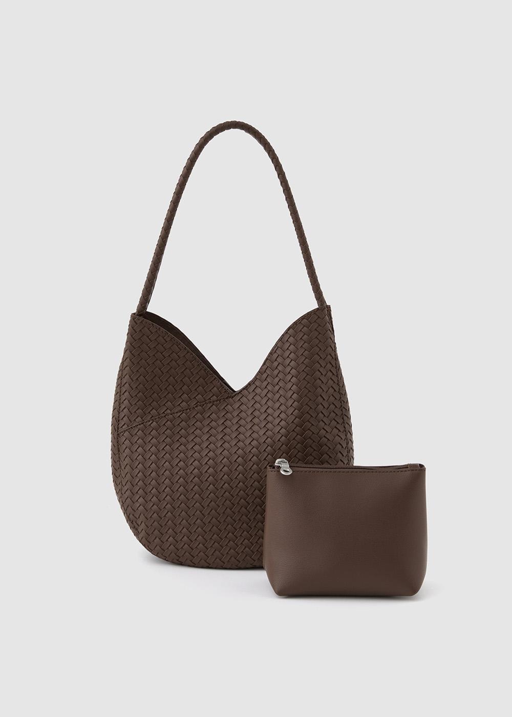 Mellow Weaving Shoulder Bag (Brown)