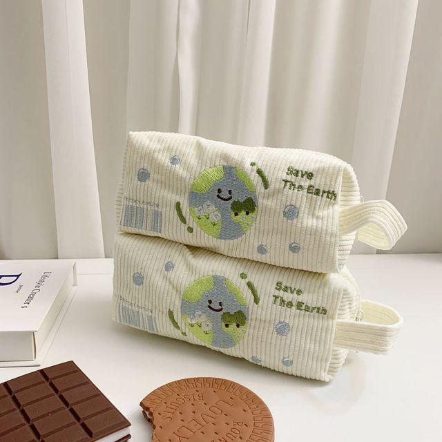 [1+1할인] 지구를 구해줘 골덴 화장품 파우치 학생필통 펜케이스