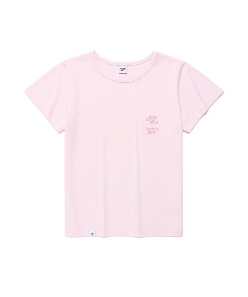 CAVISH X Reebok W DOUBLE LOGO EMB SS TEE PINK(CV2FMFT548B)