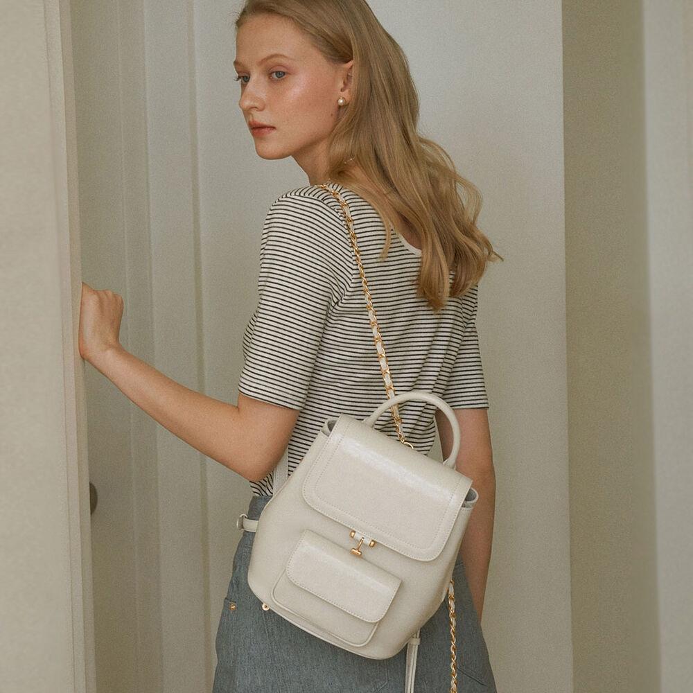 [Demeriel] Tilda Chain Backpack Milk