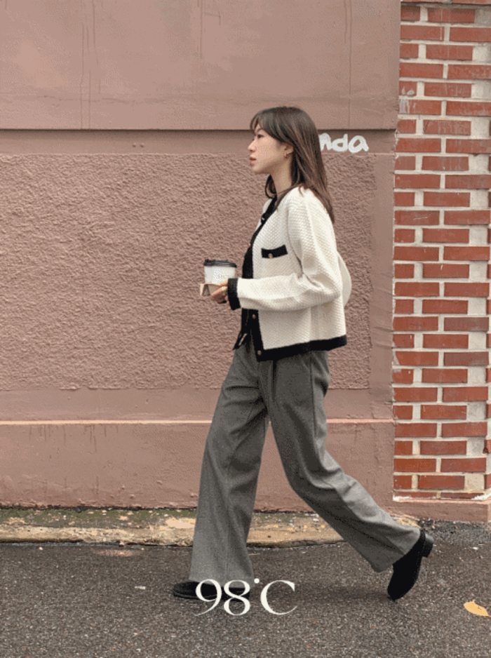 98도씨 [98project] 라이크울 히든밴딩 와이드 슬랙스 - 2 color