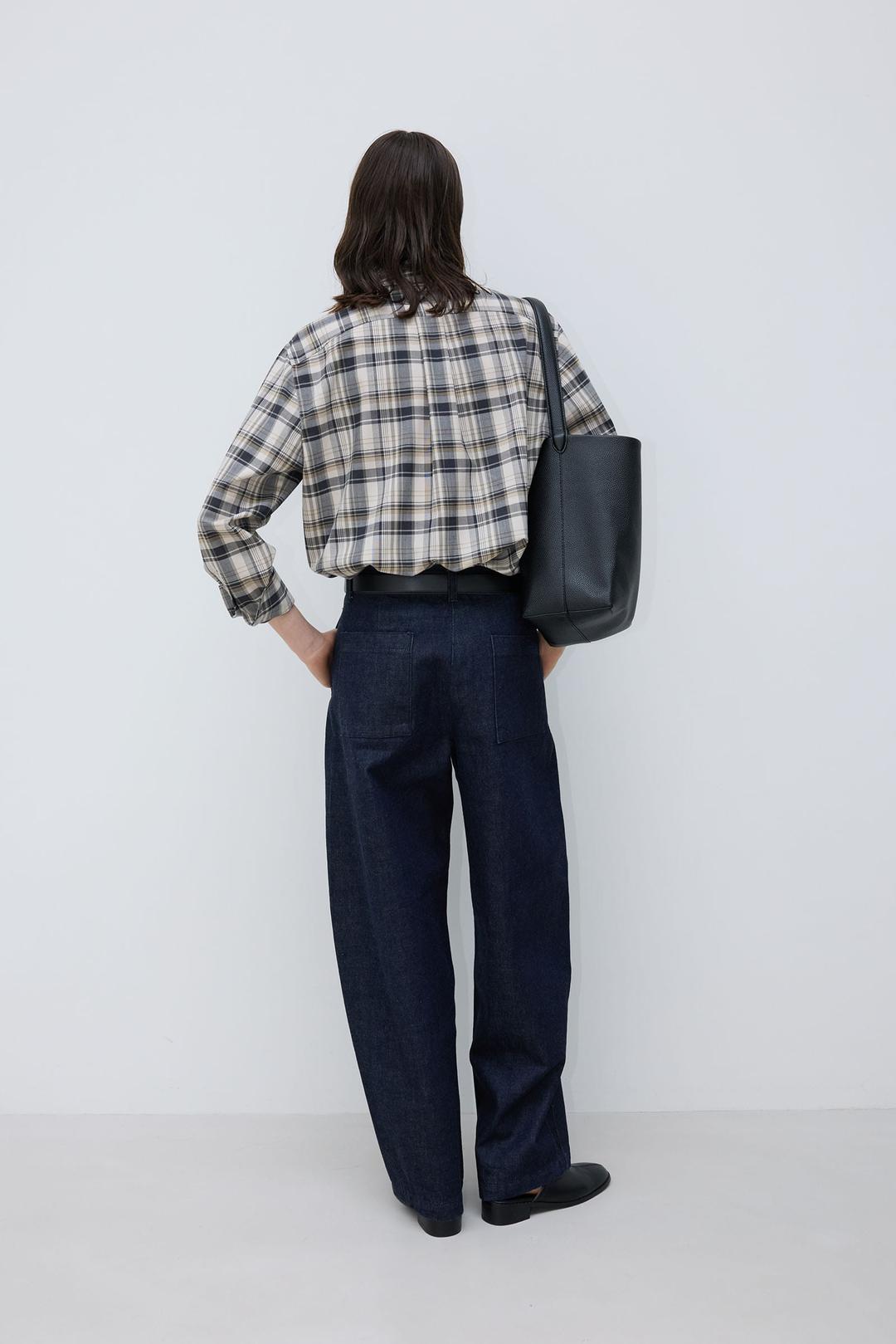 Essential curved denim Pants_indigo