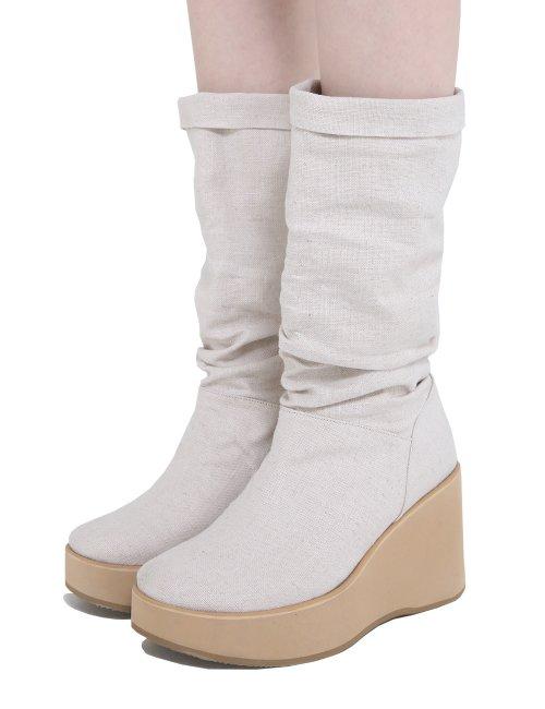 LINEN LONG BOOTS(IVORY)