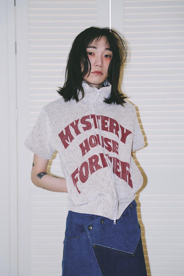 MYSTERY HOUSE FOREVER VELVET TRACK TOP (LIGHT GRAY)