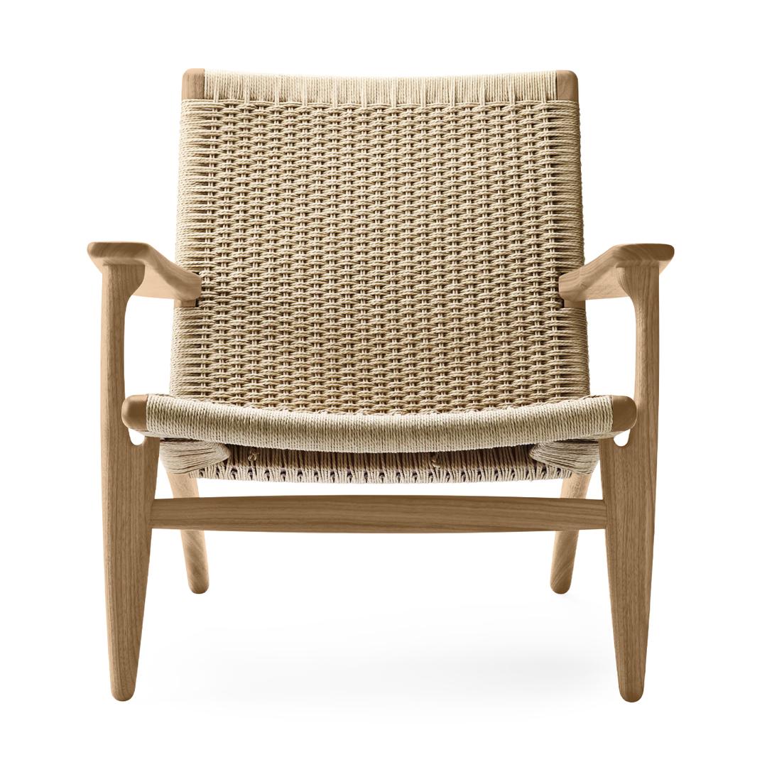 CH25 Lounge Chair Oak Oil Natural Paper Cord