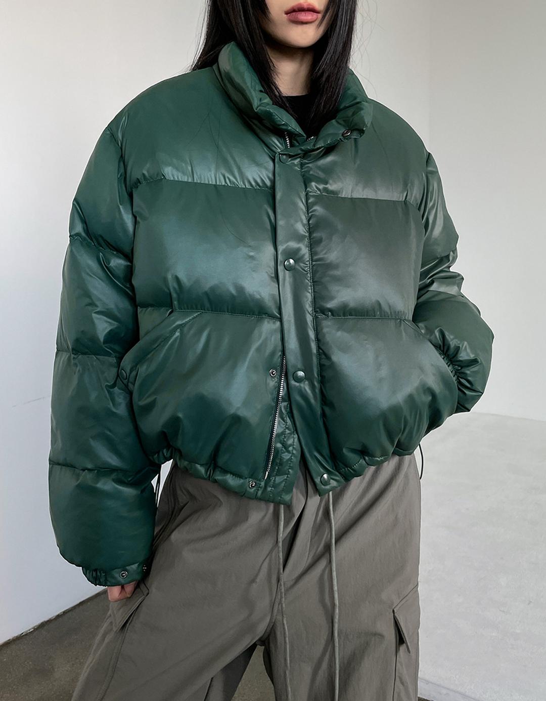 웨잇 덕다운 글로시 패딩 (오리털 100%)