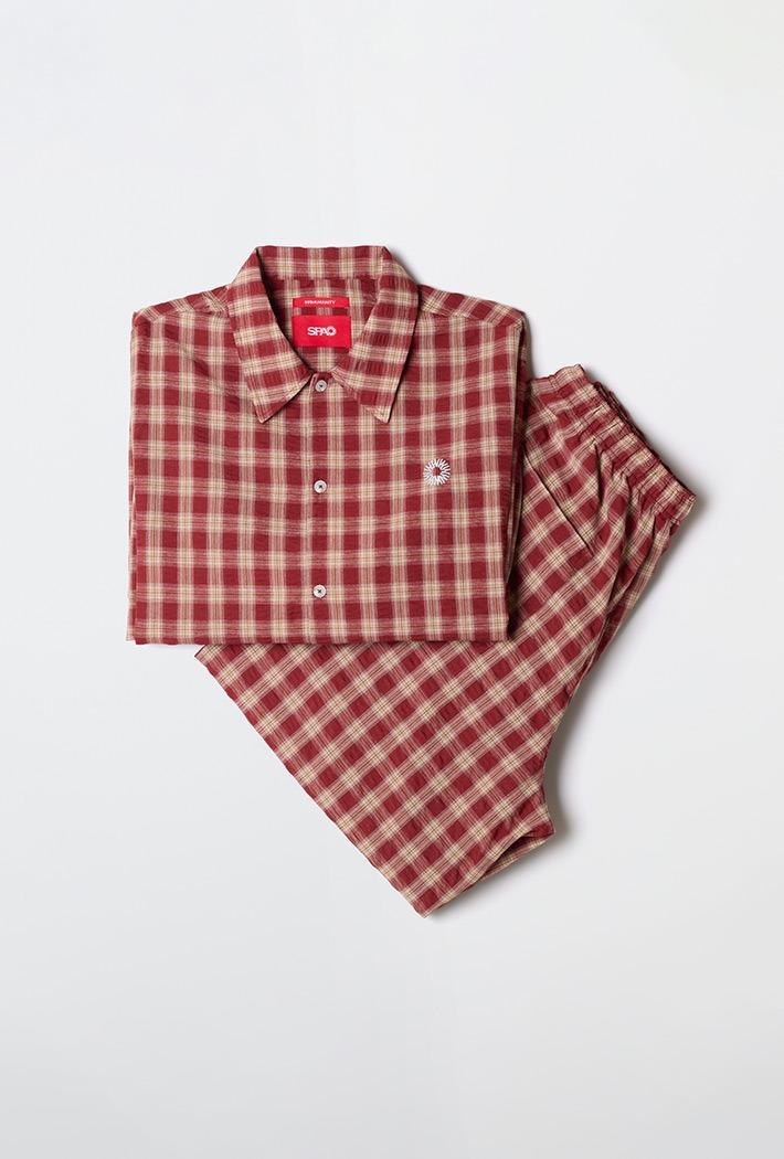 [SPAO l 999 HUMANITY]에브리데이체크긴팔파자마(RED)_SPPPG11U10
