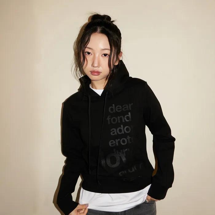 LETTERING HOODIE, BLACK