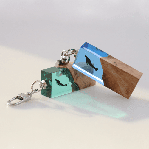 우드먼트 고래 조각 - 키링