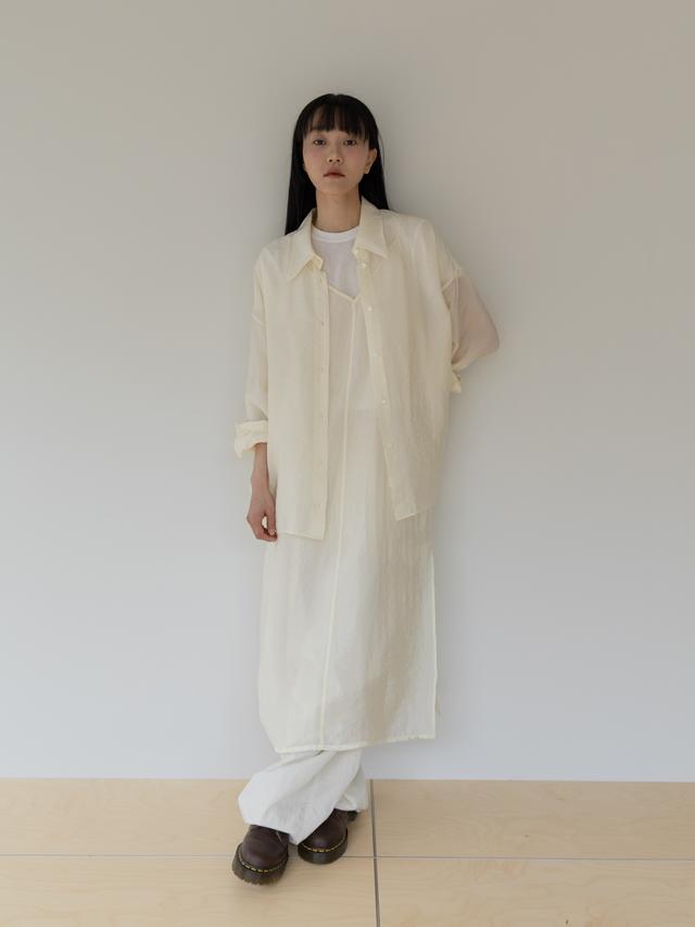 실키 레이어드 셔츠 - 에크루