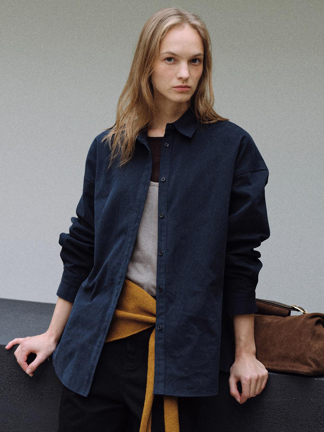 Peach cotton boxy shirt_3colors