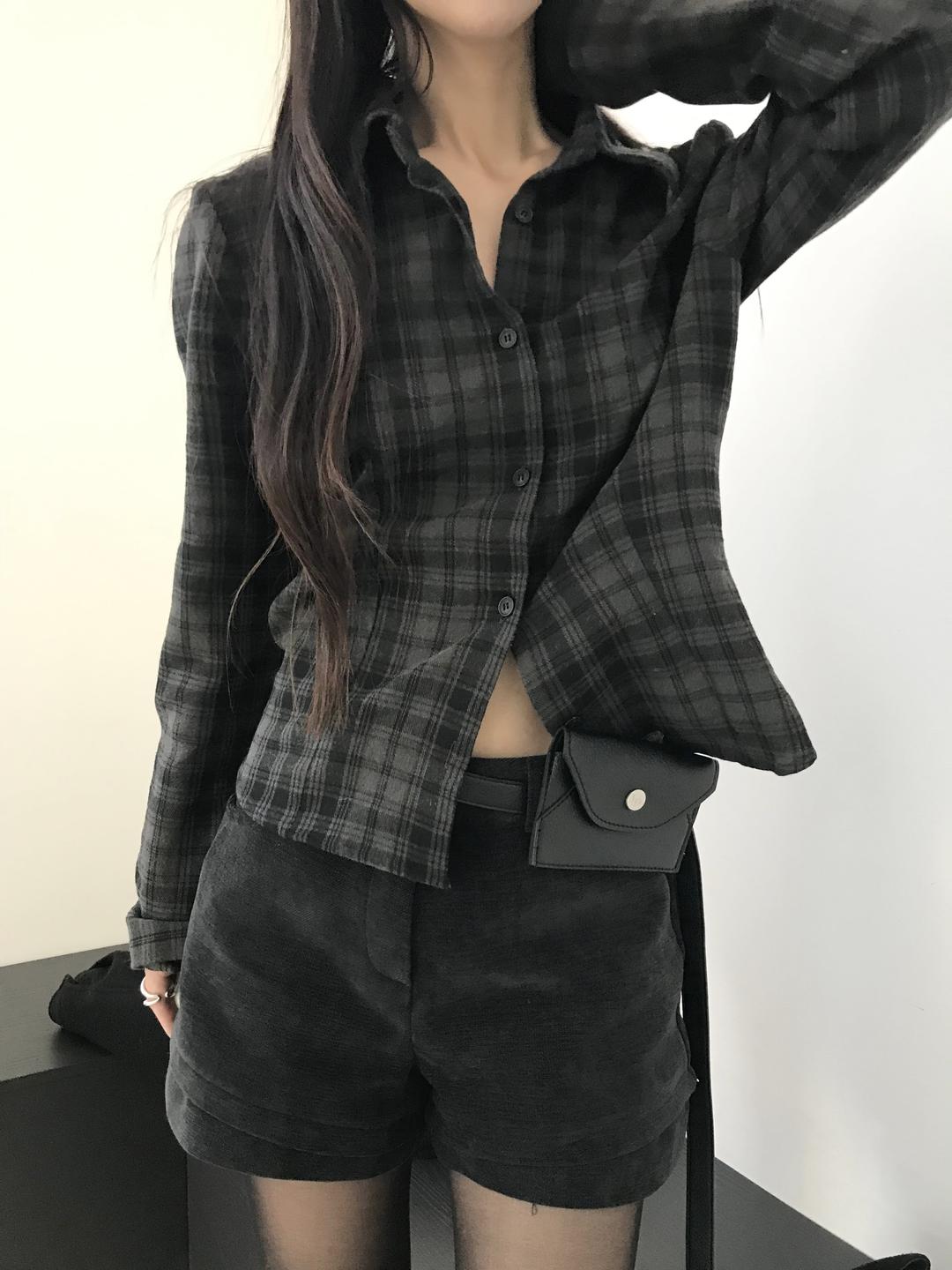 slim check shirt (2colors)