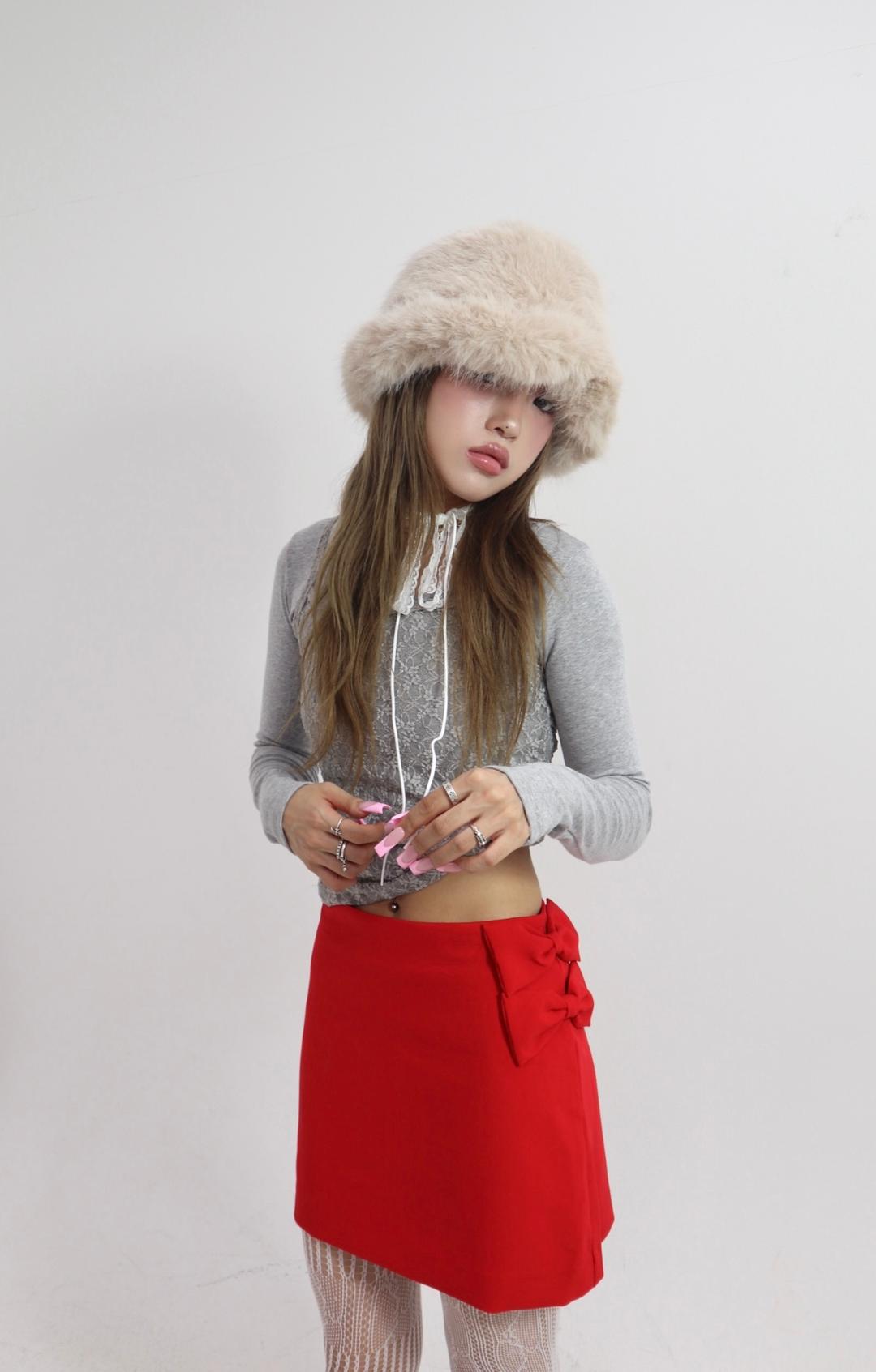 RED RIBBON MINI SKIRT