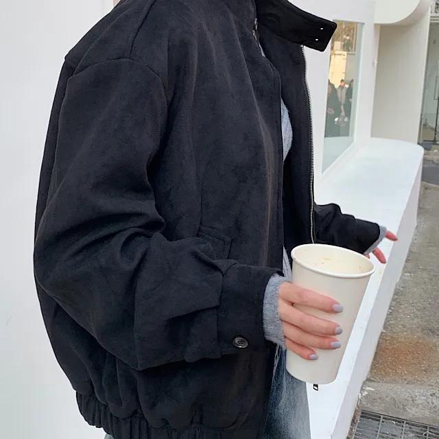 너티 스웨이드 블루종