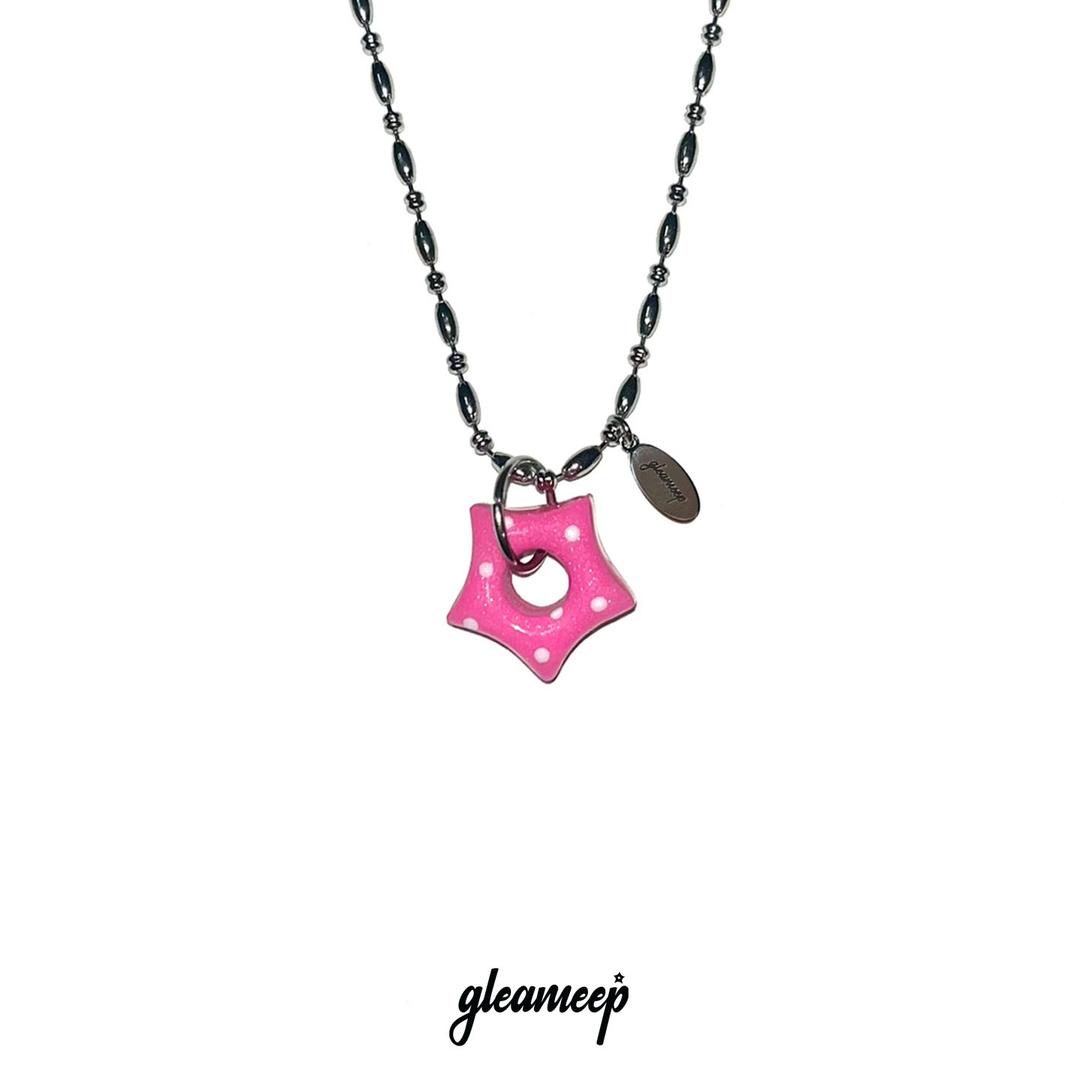 gleaming little star dot necklace [pink]