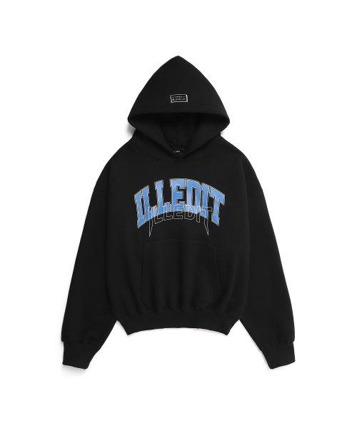 ARCH LOGO CROP HOODIE BLACKBLUE