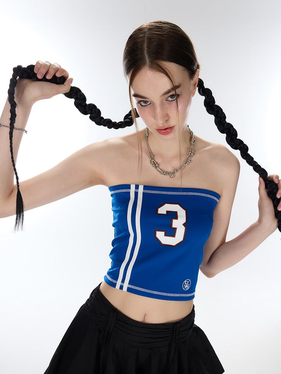 [7/17 예약배송] L12 BIG NUMBER TUBE TOP(BLUE)