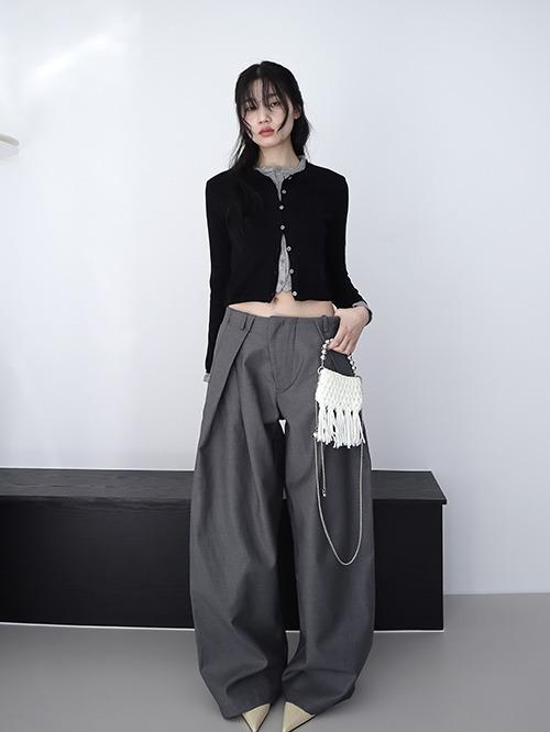 fold wide slacks, 2color