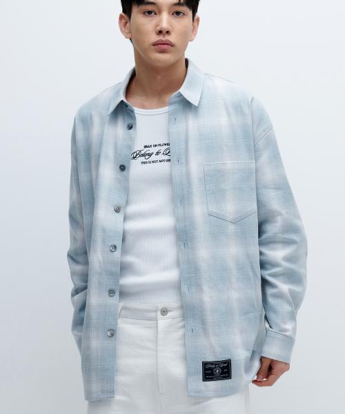 RIA CHECK SHIRT (SHUTTLE NOTE)-GRAY