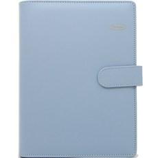 세컨드맨션 레인보우 커버 가죽 PU 바인더 6공 A5, ASH BLUE, 1개