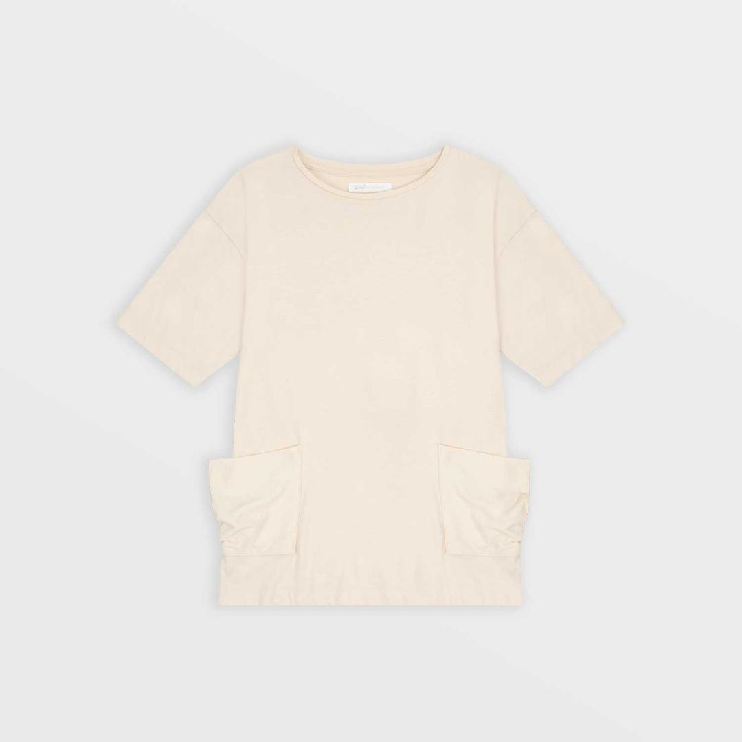 1/2 Dot Line Two Pocket T-Shirt (Ivory)