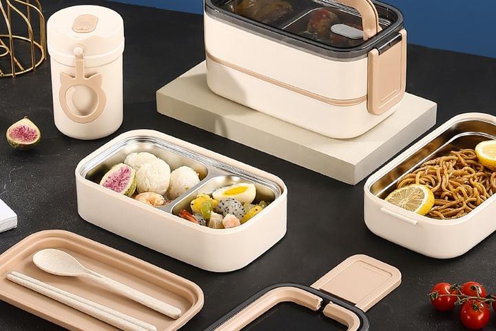 직장인 전자레인지 보온용기 소풍 스텐 도시락통 런치박스 국통 세트 1400ml