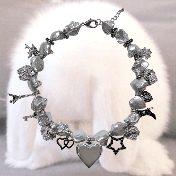 Silver universe necklace