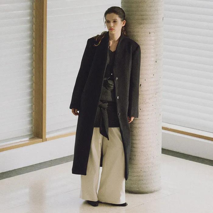 Cashmere Blend Single Long Coat SW5WH425-9E