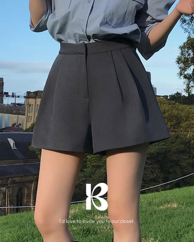 [당일출고][MADE/3color]무브 데일리 핀턱 숏 슬랙스 반바지