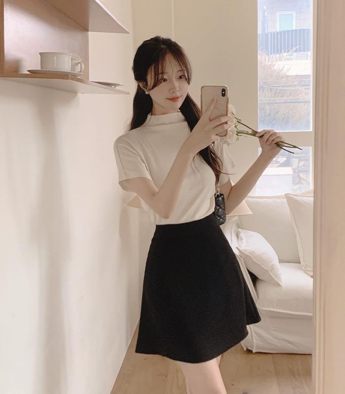 [🌿여리핏/팔뚝소멸핏] 멜리아 루즈핏 하프넥 반팔 티셔츠
