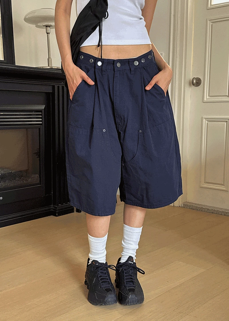 SNAP BERMUDA PANTS (2color)