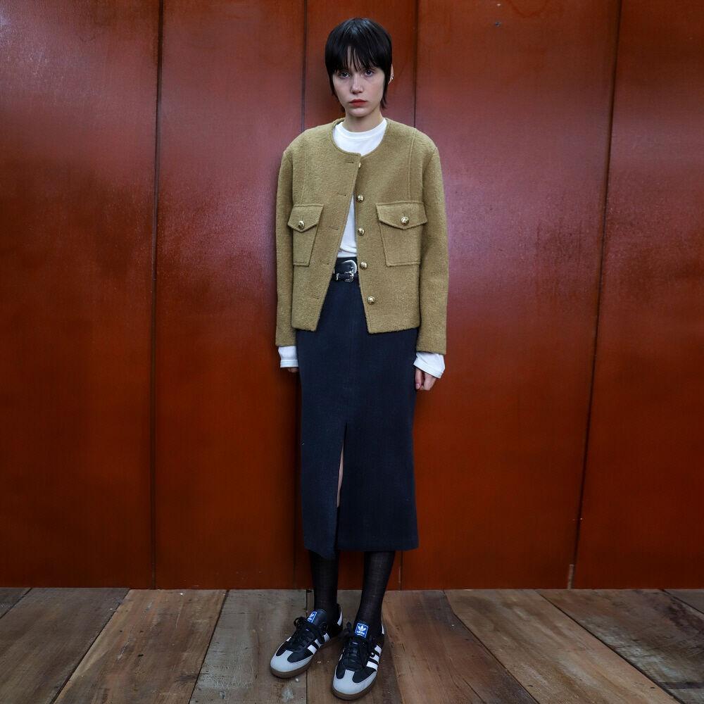 Skirt Denim Pocket Dark Gray