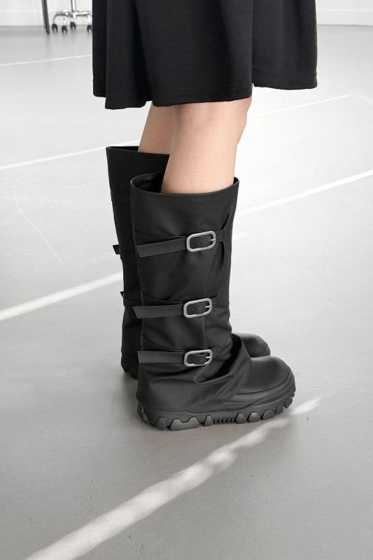 phantom buckle long boots