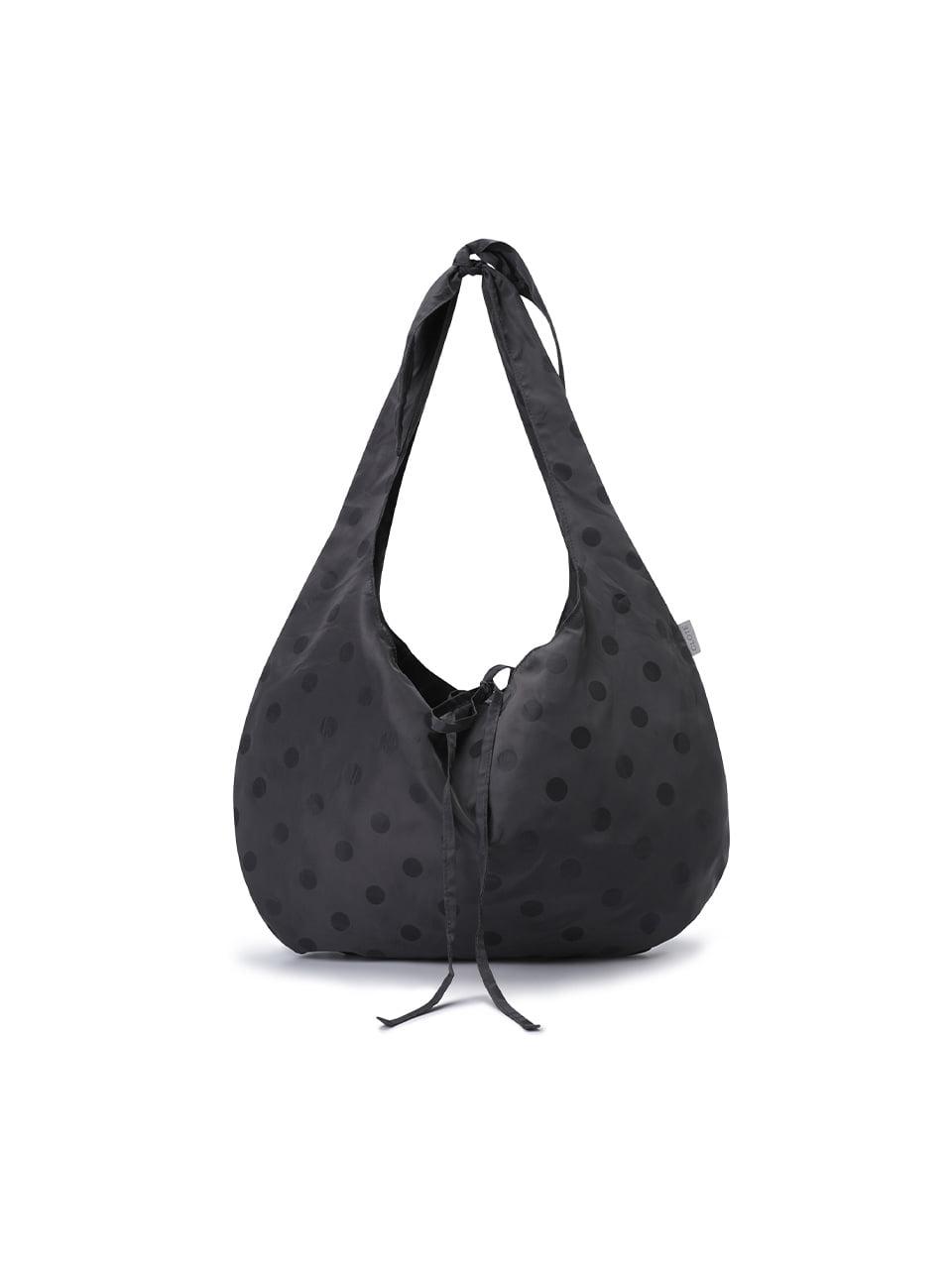 리본 숄더백 - 도트 챠콜