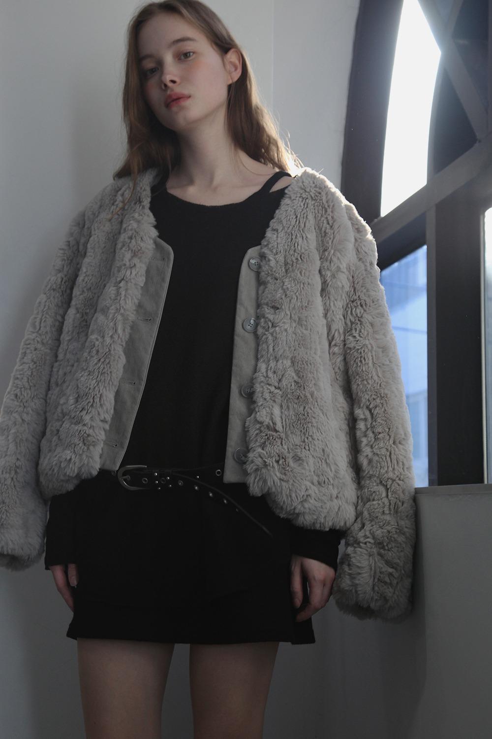 [SET] WOOL MOSS CRAPE LAYERED TOP_BLACK/BLACK