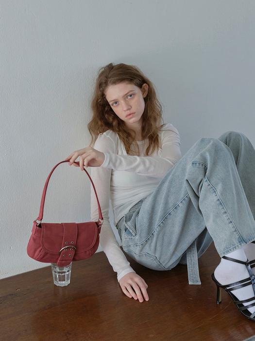 BUCKLE BAG, HAWTHORN ROSE (SUEDE)