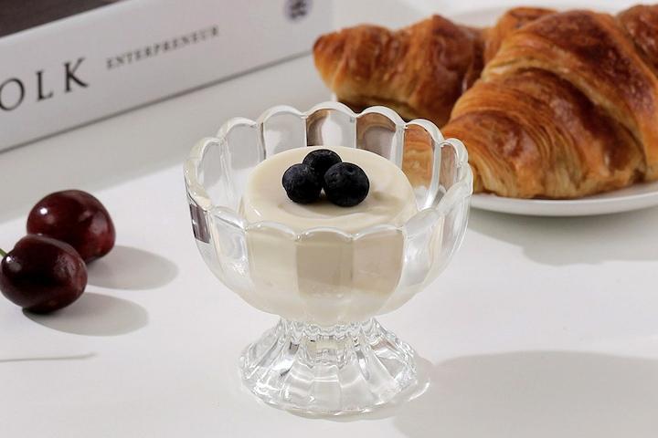 맑은 요거트볼 스프 샐러드보울 플리츠 고블렛 볼 (CRC0039)