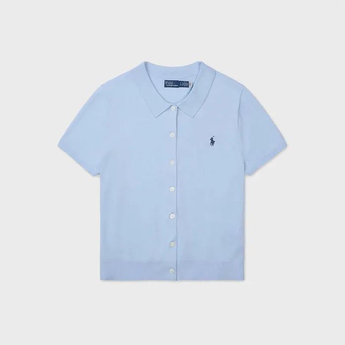 숏 슬리브 버튼 카디건 (BLUE)