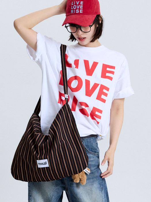 STRIPE ECO CROSS BAG BLACK