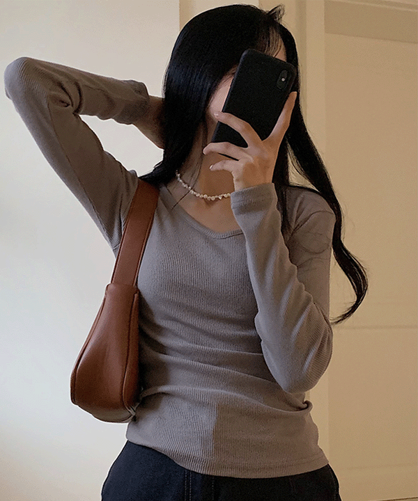 윙크 골지 티셔츠