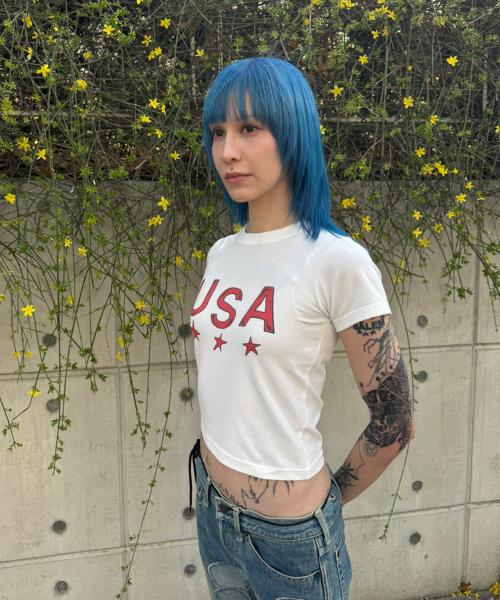 [X HOMEMANIAFAIR] USA BABY TEE_WHITE(IK2FMFT536C)