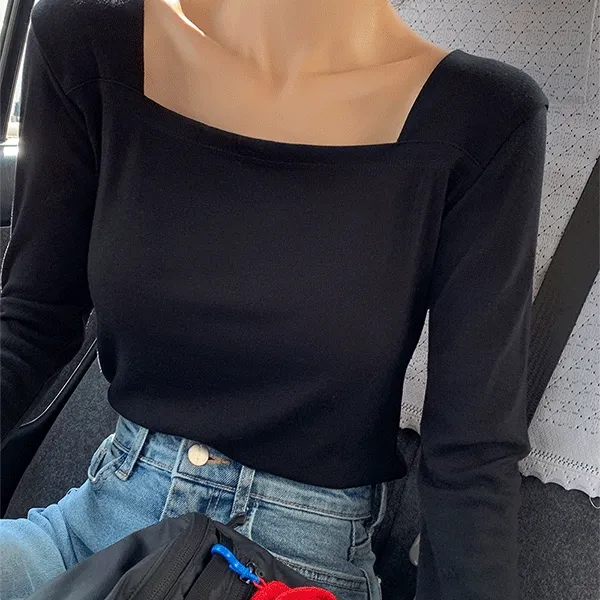 💗1만장 돌파💗[MADE]쇄골미인 스퀘어넥 크롭 tee(하객룩/데이트룩/데일리룩/소개팅룩)
