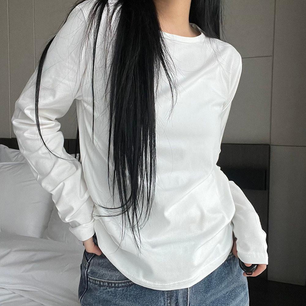 basic span round sleeve 포시즌 모달 스판 긴팔티 (2color) : 워즈웨잇앤씨