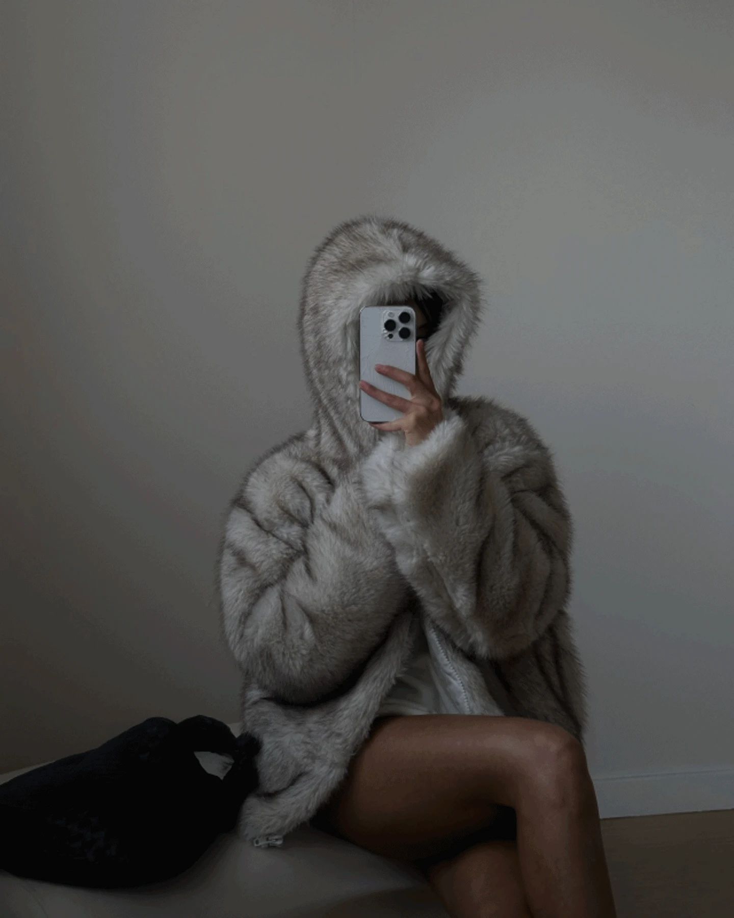 애니멀 믹스 집업 퍼 점퍼