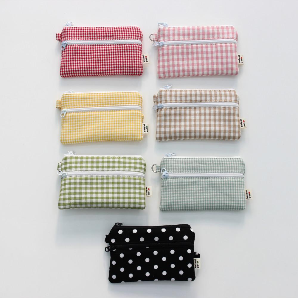 더블 지퍼 카드지갑 파우치