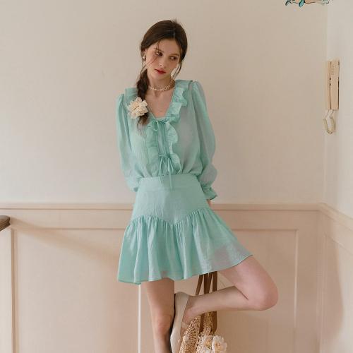 Cest_Seaside ruffled skirt