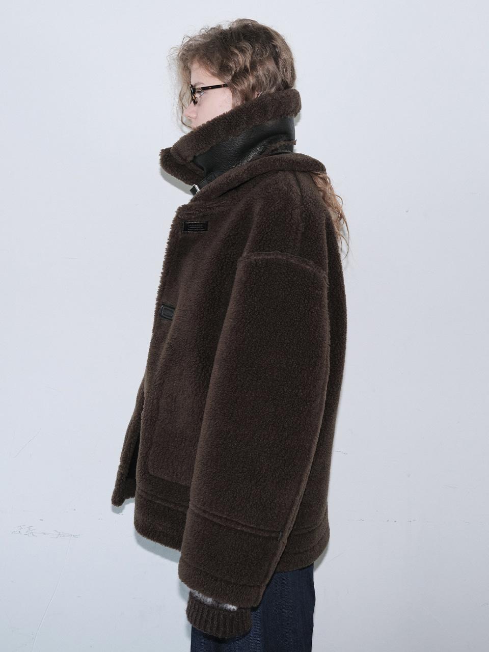 25 Fall_ Dark Brown Fake Leather Mustang (Reversible)