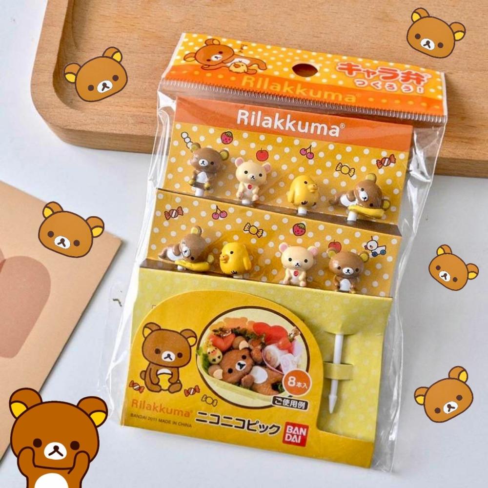 [국내 배송] 산리오 리락쿠마 도시락 꾸미기 데코 픽 8P 세트