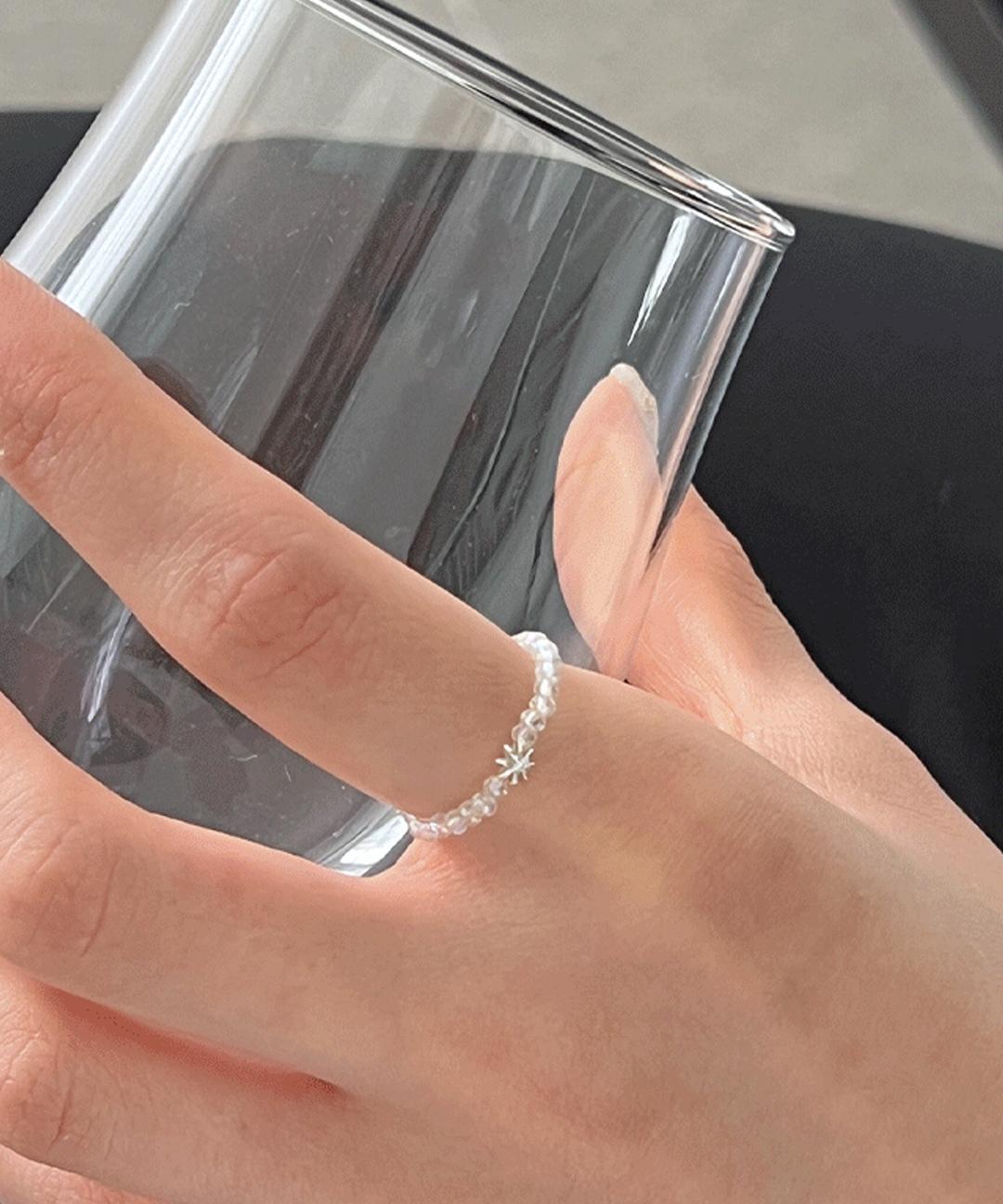 끌렌느 [Silver925]  별 실버참 비즈반지 밴딩반지